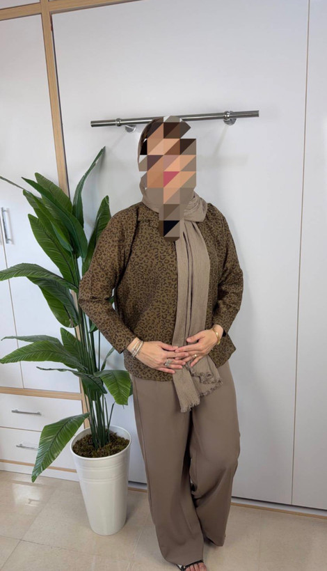 شومیز پلنگی نگیندار پری وارداتی لوکس و خنک۳۶ تا ۴۶